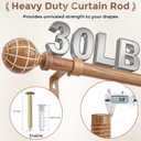 Wood Curtain Rods for Windows 4884 Inches, 1" Heavy Duty Adjustable Farmhouse Drapery Pole with Rustic Wood Grain Decorative Finials (30-881 pack, Walnut)