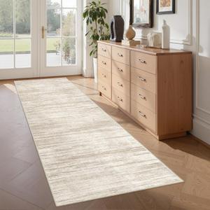 2x6 Runner Rug Non Slip for Entryway, Washable Runners for Kitchen, Soft Thin Hallway Rug for Bedroom, Laundry, Small Stain Resistant Indoor Door Mat(2'x6', Brown/Beige)