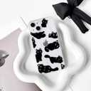 NITITOP Compatible with iPhone 14 Case Clear Cute Stylish Cats Moon Star Pattern for Girls Women Soft TPU Transparent Shockproof Protective Phone Cover - Pink
