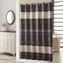 Seville Chocolate Farmhouse Polyester Printed Vintage Shower Curtain,Decorative Brown Waterproof Bathroom Curtains,72" W x 78" H-Chocolate/Brown