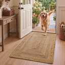 DEXI Jute Door Mat 36x60, Non Slip Doormat Indoor Entrance, Heather Tan
