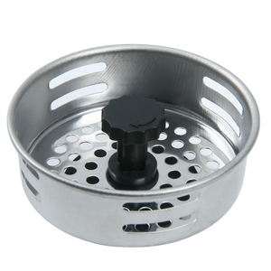 Mainstays Silver Stainless Steel Kitchen Sink Strainer and Drain Catcher with Rubber Stopper, Pack of 3