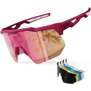 HAAYOT Polarized Sports Sunglasses for Men Women Youth Baseball Cycling Running Softball Biking Glasses 5 Lenses