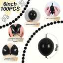 Black Quick Link Balloons, 100PCS Linking Balloons for Make Balloon Wall Balloon Arch Balloon Chains, Linkable Balloons for Wedding Birthday Baby Shower Engagement Graduation Party Decorations (6inch)