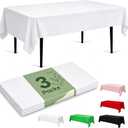 Docoper Plastic Table Cloth Disposable 3 Pack 54x108 Inch White Table Cover | Rectangular Table Cloth Leakproof Party Tablecloth Disposable Decorative for Weddings Picnic Shower Birthday Wedding BBQ, 54" X 108" Rectangle