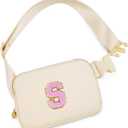 Uygafly Birthday Gifts for 4 5 6 7 8 9 10 11 12 13 Year Old Girl,Gift for Teen Girls Kids Toddler,Personalized Initial Fanny Pack Purse Crossbody Bag Belt Bag Cute Trendy Stuff | Khaki,S