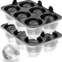 Large Round Ice Cube Trays - Set of 2, Silicone Ice Ball Molds for Chilly Drinks, Perfect Whiskey Ice Molds, for Cocktails - BPA-Free
