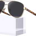 CARFIA Polarized Sunglasses for Women UV Protection Acetate Arms Metal Frame Woman's Shades CA3216