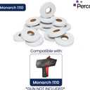 Perco White Pricing Labels - 17,000 Price Marking Labels for Monarch 1110 Price Gun with Ink Roll Included - 16 Rolls Value Pack, 1 Sleeve - Made in USA