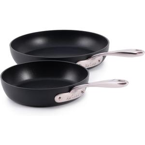 All-Clad HA1 Expert Hard Anodized Nonstick Fry Pan 2 Piece Set, 8" & 10" Induction, Oven Safe 500F, Kitchen Frying Pans, Skillets, Ergonomic Handle, Premium Cookware, Dishwasher Safe, Black