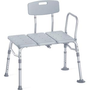 HOMLAND Tub Transfer Bench for Bathtub, 400 lbs Heavy Duty Shower Chair with Backrest, Slip-Resistant Feet, Height Adjustable Shower Bench Shower Seat for Elderly and Disabled