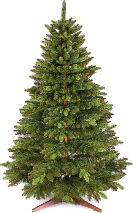 Pure Living Premium Artificial Christmas Tree 150 cm Test Winner - Lifelike, Dense Branches, Artificial Christmas Tree with Wooden Stand and Storage Bag