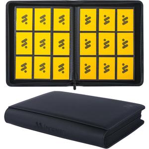 Card Binder 9 Pocket,Trading Card Binder Holds up to 360 Cards with 20 Sleeves,Zipper Card Holder Album Compatible with TCG Card/Game Cards/Sports Card (Black)