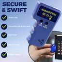 RFID 125KHz Card Reader Writer Handheld Smart ID Card for T5577 or EM4305, Includes 6pc White Card and 6pc Blank Writable T5577 Keychains Christmas Stocking Stuffers for Men