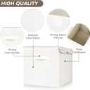 Bagnizer Large 22 Quart Linen Fabric Foldable Storage Bin Cube Organizer Basket with Flip-Top Lid & Handles, Clothes Blanket Box for Home, Office, Closet, White, 4 Pack 14.6 x 9.5 x 9.5”