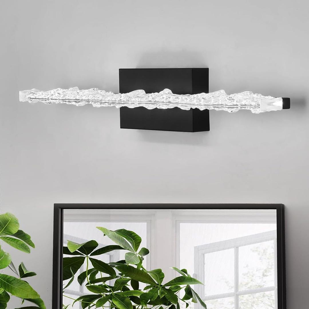 Modern Led Vanity Light 24 Inch Bathroom Light Fixture Over Mirror Dimmable Black Bar Light Fixture