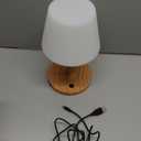 Outdoor Battery Operated Table Lamp Waterproof, 4000mAh Cordless Table Lamp Rechargeable, Touch Dimmable Desk Lamp, LED Night Light for Patio Camping Restaurant Home (Wood Grain, 9.6in)