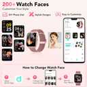 Smart Watch for Women, Answer/Make Call/AI Voice,1.85" HD Smartwatch Compatible for iPhone/Samsung/Android,120+Sport Modes Fitness Tracker with Heart Rate/Sleep Monitor, IP68Waterproof (2 Bands)