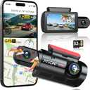 2.5K+1080P Dual Dash Cam Front and Inside, WiFi & GPS Dash Camera for Cars with 32G Card, IR Night Vision, 3" IPS Screen, Inside Car Camera for Taxi Driver, Support 256GB Max, App Control