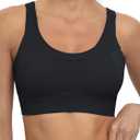 RUNNING GIRL High Impact Sports Bras for Women,Racerback Running Bra Workout Crop Tank Tops Longline Sports Bra Push up (Small, D-black)