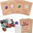 Valentines Crystals Card ,24 Pack Valentines Cards with Heart-Shape Gems - Valentine Crystals Rock Gift Exchange for Boys Girls ,Class Classroom School Party FavorCrystal model