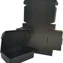 25 Pack 7x6x2'' Small Shipping Boxes, Black Corrugated Cardboard Mailers for Mailing Packaging Business (BK762-25)
