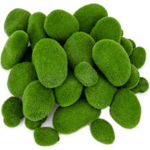 Nicunom 50 Pcs 5 Size Artificial Moss Rocks Decorative, Faux Green Moss Decor Balls for Floral Arrangements, Fairy Gardens and Crafting