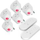 SURNICE Mini Remote Control Outlet, 10A Wireless Light Switch Plug for Household Appliances, Up to 130 FT Long Range, FCC and ETL Listed (2T+5R)