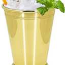 1Pc Mint Julep Cups, Stainless Steel Cups for Cocktail, 12 oz Vintage Metal Drinking Glasses for Derby Party Supplies, Home, Restaurant, Outdoors, Camping (1, Gold)