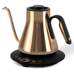 Cocinare Gooseneck Electric Kettle, ±1°F Temperature Control, 1500W Fast Heating, Pour Over Coffee & Tea Kettle with Brew Timer & Keep Warm, Stainless Steel, 0.9L (Gustav Gold)