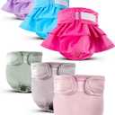 XPCARE 6 Pack Washable Female Dog Diapers - Reusable, Highly Absorbent, Leak-Proof Puppy Diapers for Female Dog (XS)