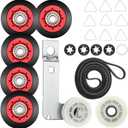 4392067 Dryer Repair Kit-W10837240 Dryer Idler Pulley&WPW10314173 Drum Roller( ) &661570V Dryer Belt&279640 Idler Pulley Compatible for Ken-more May-tag Whirl-pool by MIFLUS