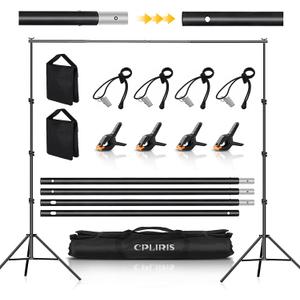 Backdrop Stand for Parties, 8.5x10ft Adjustable Background Support System for Events Decoration, Baby Shower, Photography with Spring Clamps, Backdrop Clip, Sandbag and Carrying Bag