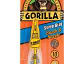 Gorilla Super Glue with Brush & Nozzle Applicator, 10 Gram, Clear, (Pack of 4)