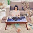 Puzzle Board 1500 Pieces,34.3x 26.5 Jigsaw Puzzle Table with 4 Drawers and Cover,Portable Board GameTable with Folding Legs for Adults and Teens(Walnut Color)