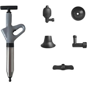Stainless Steel Toilet Pipe Dredger Pneumatic Household High-pressure Dredging Tool Set Thickened Wall Cylinder Sturdy And Safe (Color : Gray)