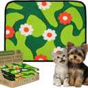 Qeils Reusable Puppy Pads for Small Dogs, Washable Pee Pads with Non-Slip , Absorbent Leakproof Mat for Crates, Playpens, Pet Beds & Whelping, Indoor Potty Training Grass Green, 18"x24", 2 Pack