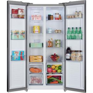 15.6 Cu.Ft. Side-by-side Refrigerators, 33" Full Size Refrigerator - Black | Dual Zone Temp Control Beverage Refrigerator with Freezer, Black Stainless Steel Frost-Free Beverage Fridge for Home, Gift