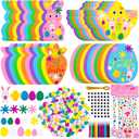 462 Piece Kids Easter Crafts Foam Decoration Kit DIY Bunny Egg Chick Carrot Shapes Easter Stickers for Home Decor Gift Tags Party Activities
