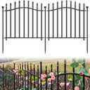 10 Panels No Dig Garden Fence - 24in H x 22.5ft L, Reinforced Square Tube Rustproof Metal Animal Barrier for Dogs & Rabbits, Outdoor Decorative Border Fencing for Yards & Gardens