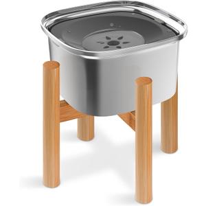 Decflow 3L Elevated Dog Water Bowl, Stainless Steel Raised Food Dispenser with Stand, Large Capacity No Spill Dog Water Bowl for Small, Medium and Large Dogs (Grey)