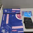 Mahjong Mat (33"x33") with 6 Mahjong Playing Instructions,4Tile Mixer,4Dice & Carrying Bag,Non-Slip and Silent Travel Mahjong Set for Mahjong/Poker/Board Games/Card Games/Dominoes (Blue)