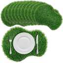 12 Pcs Golf Artificial Grass Mat Placemats for Golf Party Decorations Centerpieces for Table Green Fake Grass Tiles Placemats Birthday Party Decorations for Wedding Baby Shower