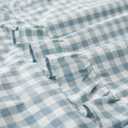KKJIAF Ruffle Gingham Pillow Covers 20 x 20 Inches, Cotton Gingham Pillow Cases Set of 2, Linen Feel Ruffled Plaid Pillow Shams with Envelope Closure for Sofa Bed (Dusty Blue Plaid)