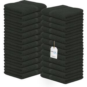 Avalon Towels Cotton Washcloths  (Pack of 24) Size 12x12 Inches, 100% Ring Spun Cotton, Soft & Absorbent Face Towels, Gym Towels, Hotel and Spa Quality, Reusable Fingertip Towels (Grey)