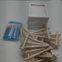 Canvas with Easel Miniature Painting Kit with Wooden Easel and Blank Canvas Boards 10pack, 10"×8"