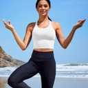 XUNYU Sports Bras for Women High Support Longline Workout Tank Tops Built in Bra Padded Strappy Yoga Crop Top Cross Gym (White, Medium)