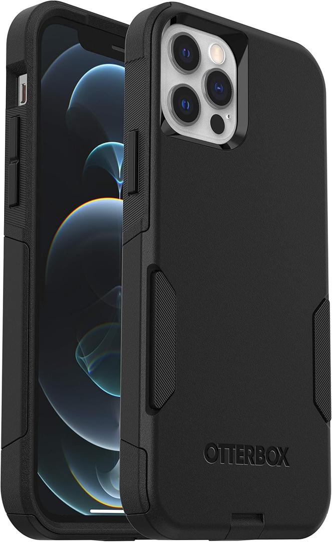 OtterBox iPhone 12 & iPhone 12 Pro Commuter Series Case - Black, Slim & Tough, Pocket-Friendly, with Port Protection