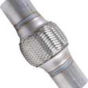 Car Exhaust Pipe,Stainless Steel Exhaust Manifold,Automobile Replacement Double Braid Heavy Duty Universal Muffler Tube,Suitable for Automobiles,Trucks,Buses,and Other Vehicles (2.25"X4"/8")