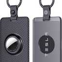 SkyArmor Card Holder for Tesla Keycard with AirTag Slot, Plastic Key Card Protective Case Cover for Tesla Model 3 Y S X, Key Holder with Keychain Key Rings - 2 Pack